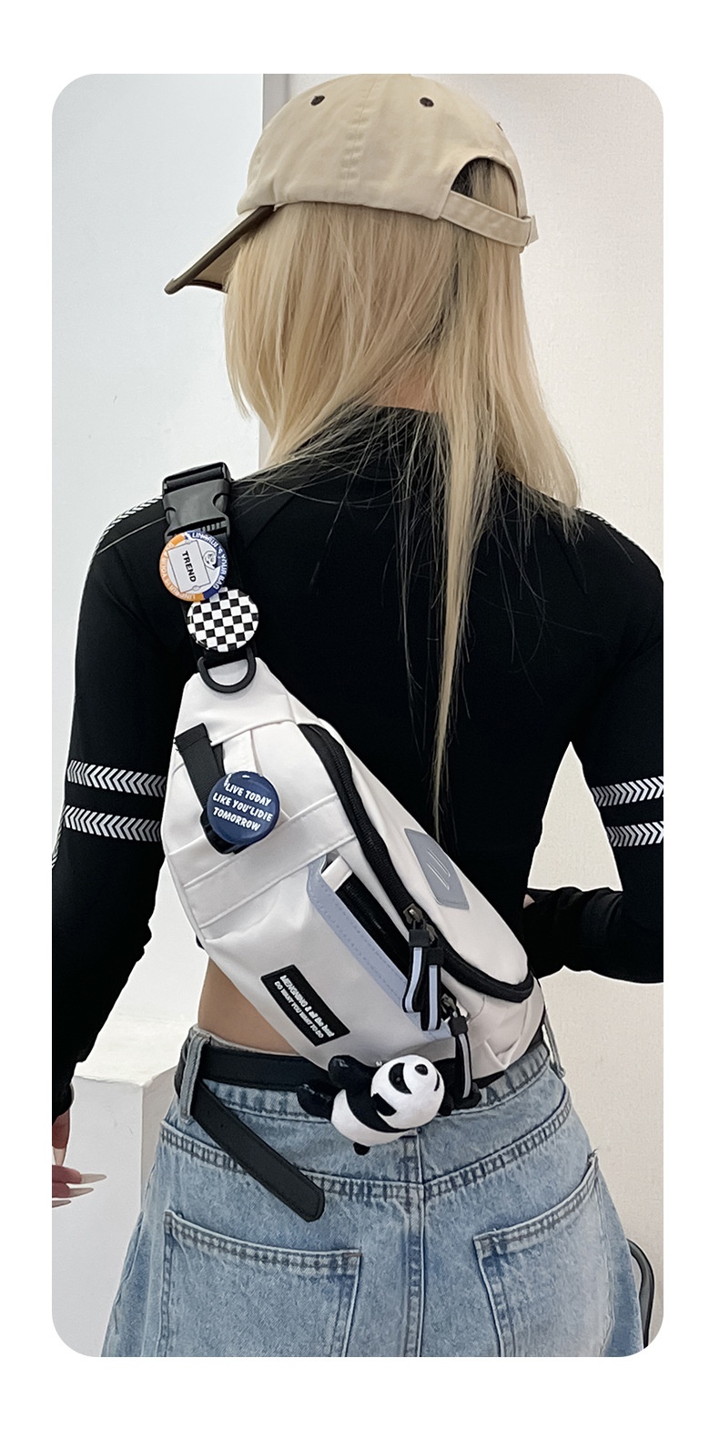 001 Ins Brand Hong Kong Chest Men's Workwear Trendy Street Casual Crossbody Japanese Style Cycling Sports Waist Bag Women_voghion.com