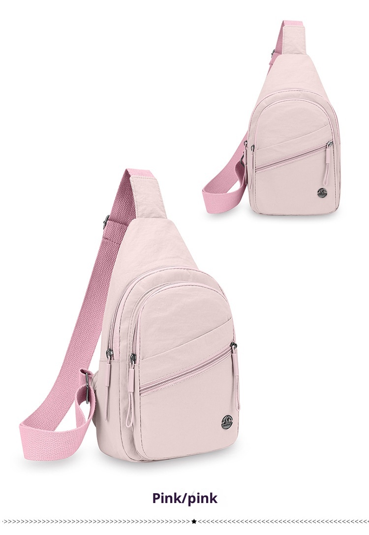 001 Japanese Style Simple Women's Chest Large Capacity Solid Color Casual Shoulder Multi-Compartment Versatile Outdoor_voghion.com