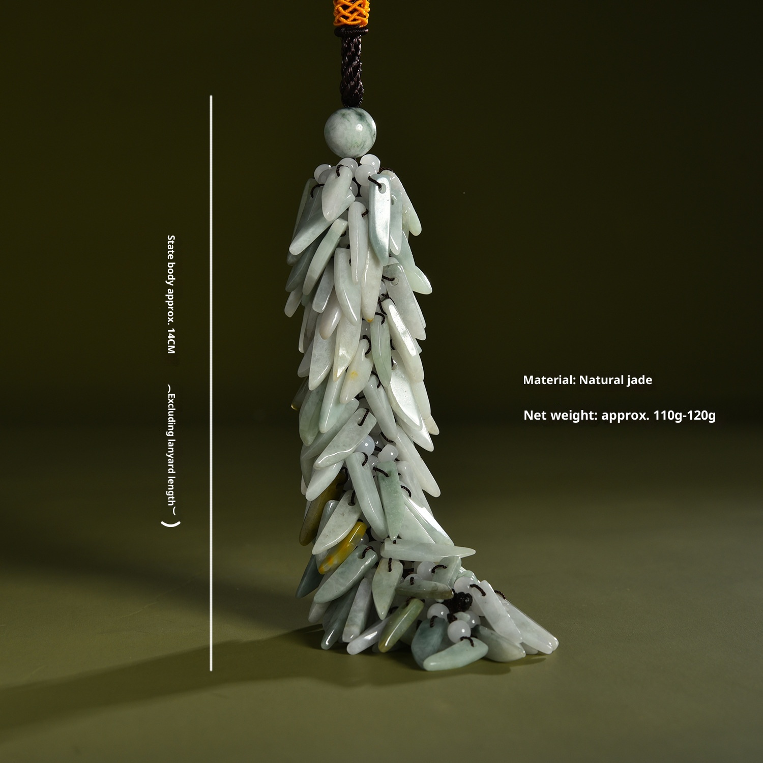 Ornement de rétroviseur en pierre naturelle, décoration intérieure, jade, à suspendre dans la voiture, cadeau artisanal GS013_voghion.com