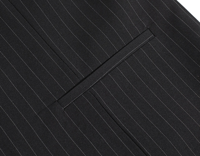 boy Double-Breasted Striped Stretch Set For Men Loose Fit Plus Size Wedding Suit_voghion.com