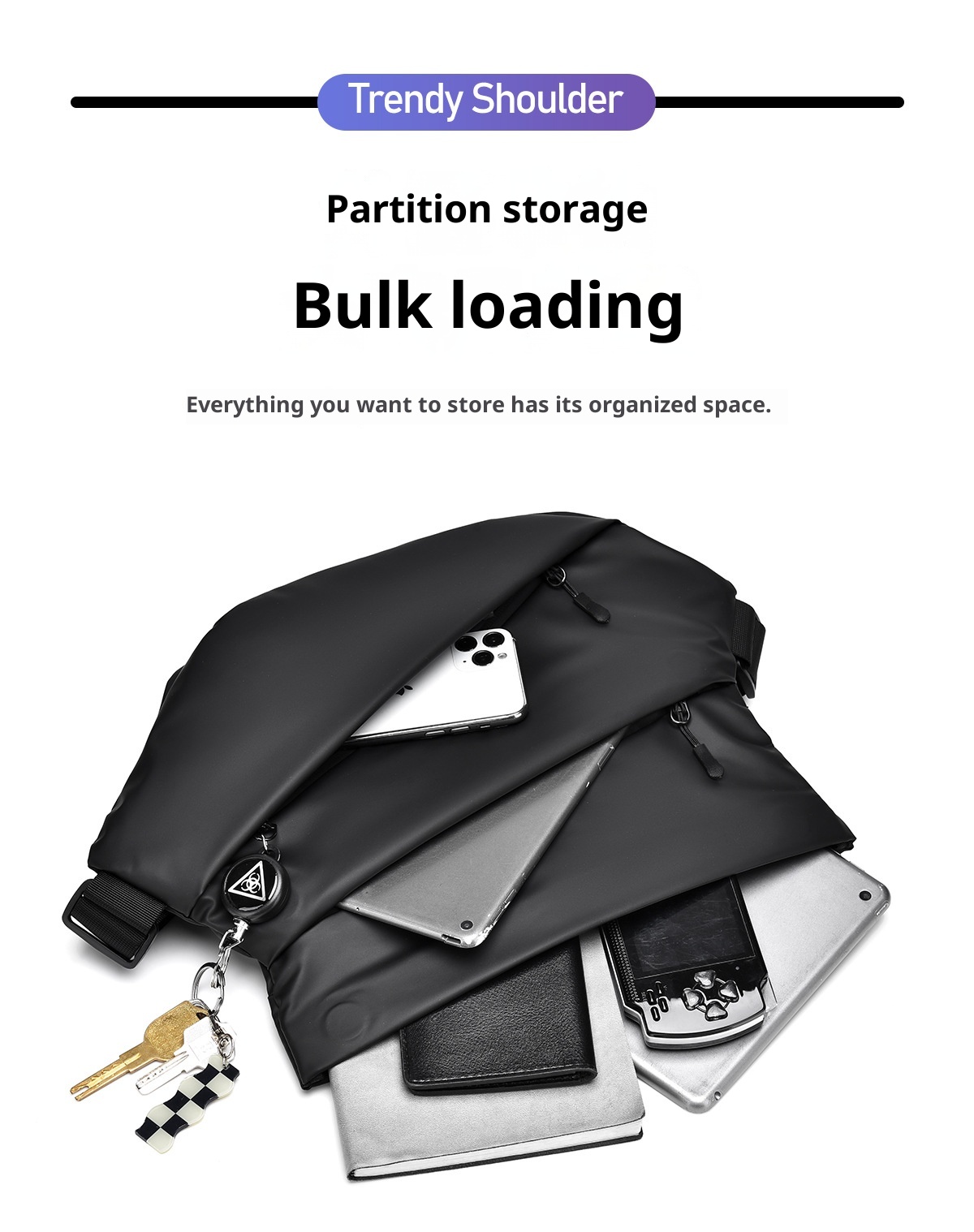 001 Crossbody Sports Functional Chest Workwear Trendy Brand Cycling Messenger Shoulder Bag Men's Backpack_voghion.com