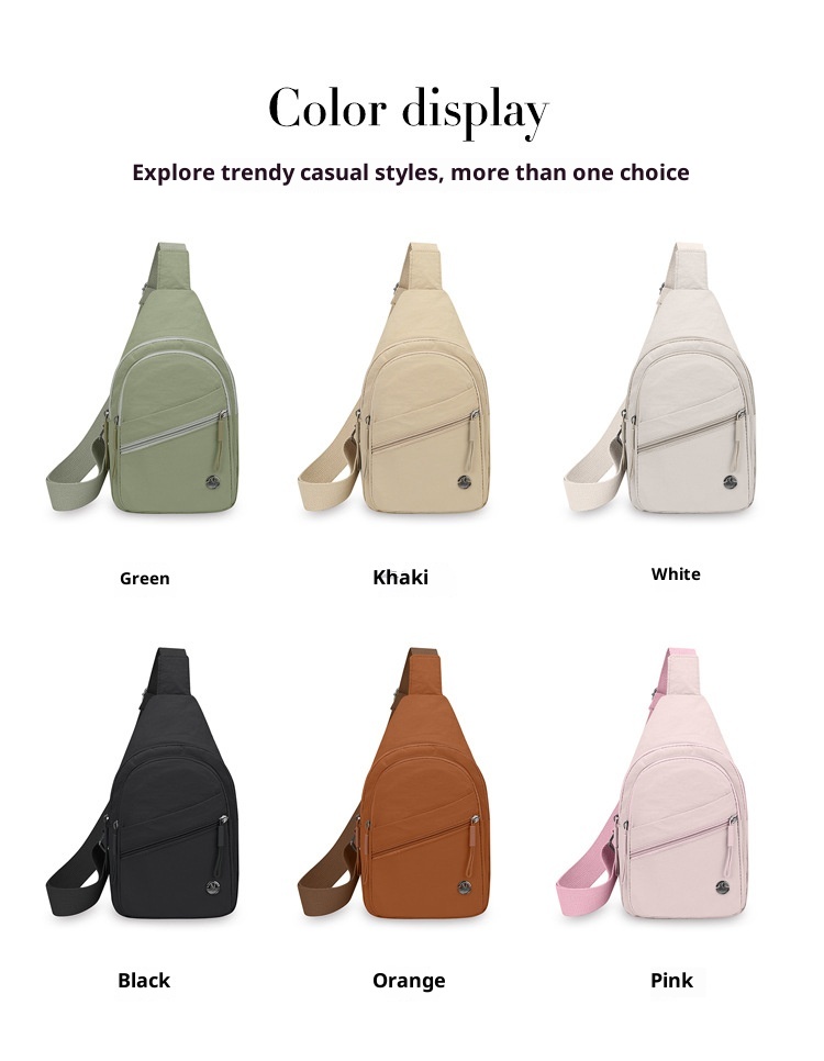 001 Japanese Style Simple Women's Chest Large Capacity Solid Color Casual Shoulder Multi-Compartment Versatile Outdoor_voghion.com