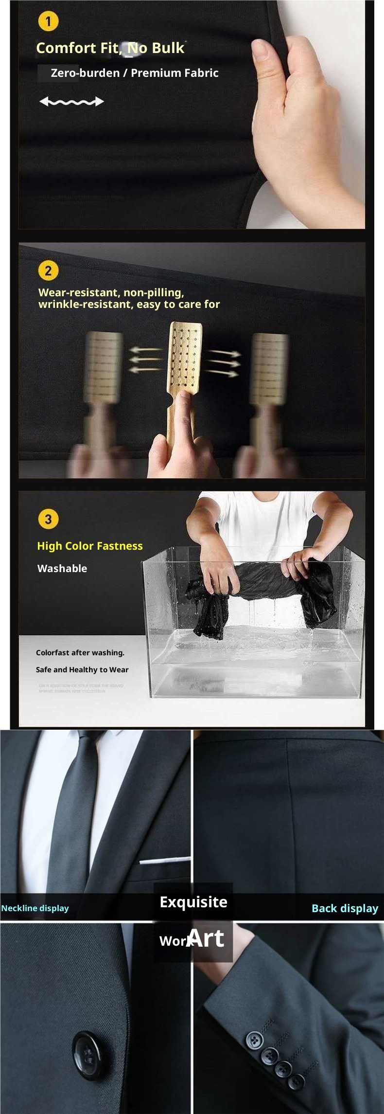 Costume trois pièces pour homme, coupe slim, décontracté et professionnel, style coréen, idéal pour les jeunes étudiants._voghion.com