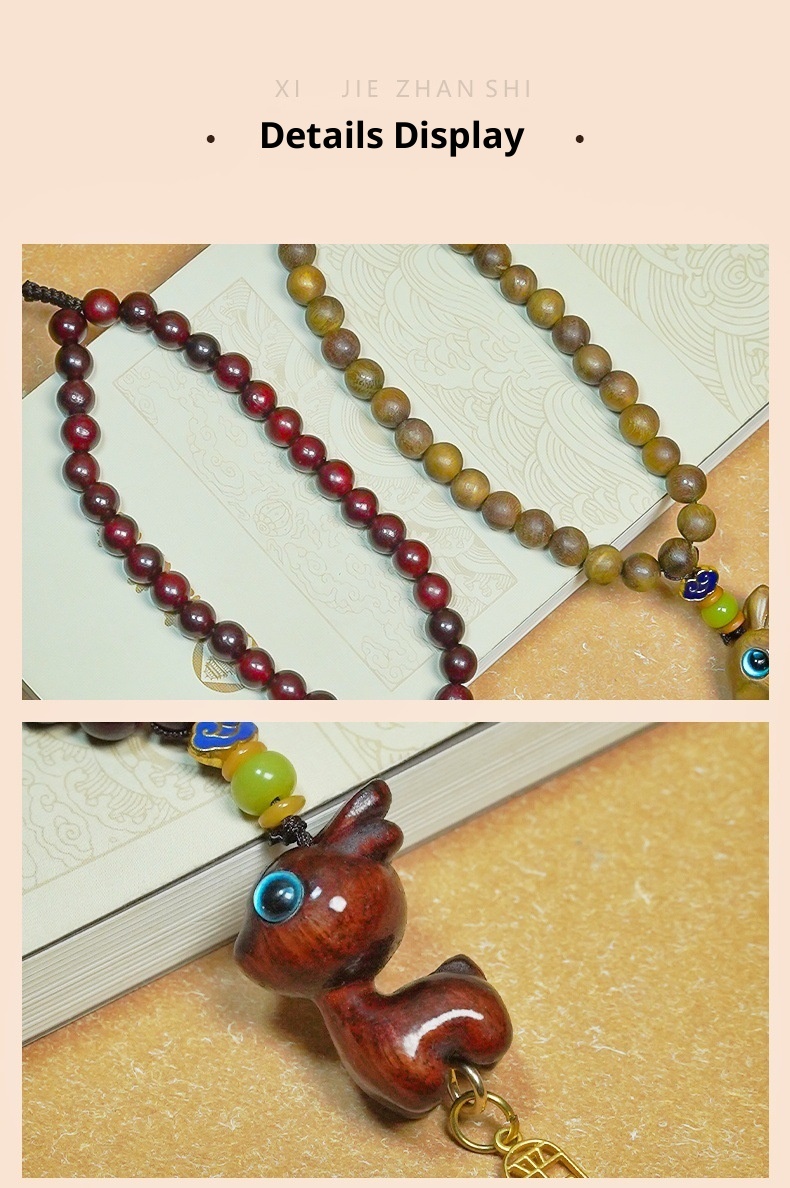 Ornamento "Buon viaggio" in legno di sandalo, cervo, specchietto retrovisore, grazioso ciondolo da appendere all'interno dell'auto, decorazione creativa_voghion.com