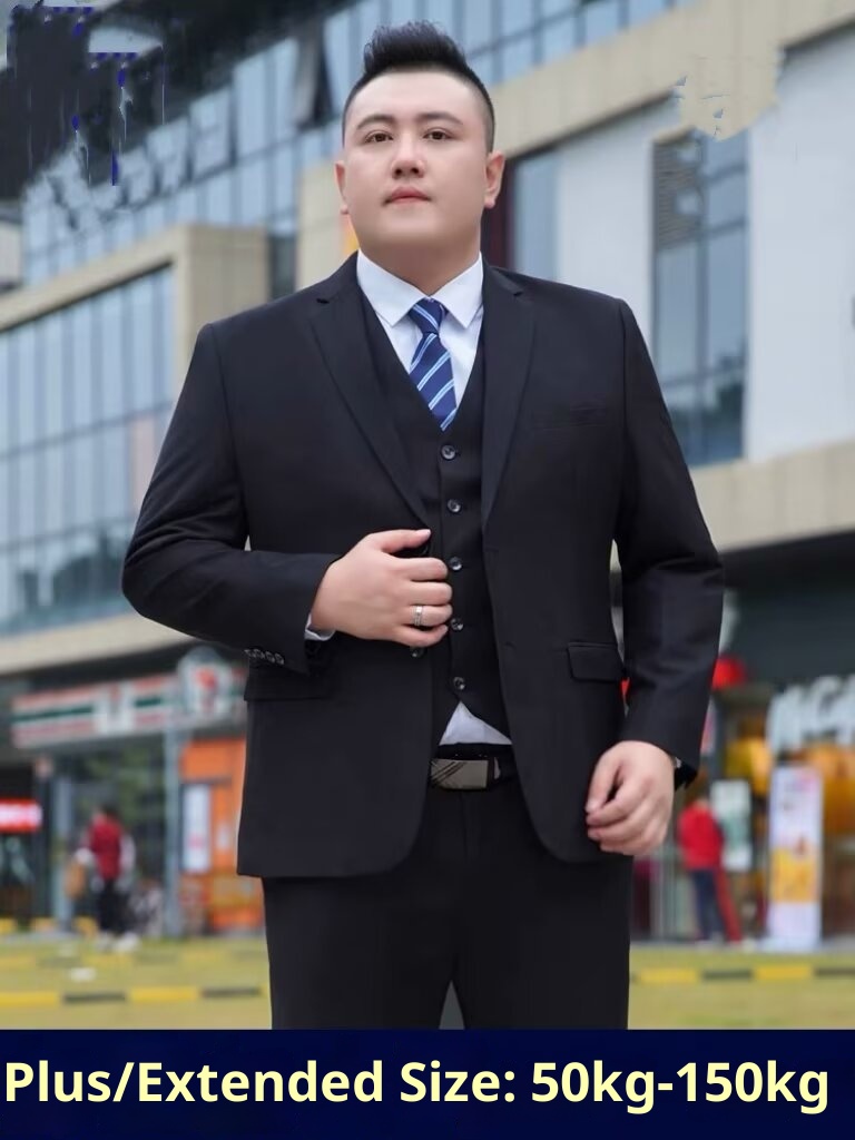 boy Simple Casual Suit Set 2024 Autumn New Business Professional Formal Wear Plus Size Men's Jacket_voghion.com