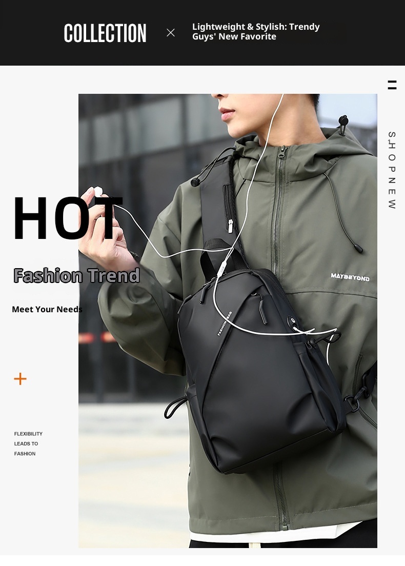 001 Men's Chest New Single Shoulder Large Capacity Crossbody High-end Trendy Waist Water-resistant Cycling Bag Wholesale_voghion.com