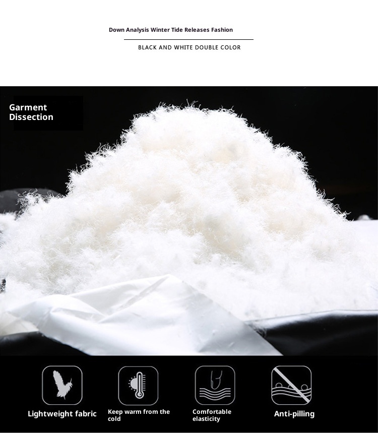 ChicShe Minus 40 Grad Nordosten Schwarz Gold Paar Daunenjacke Unisex Warm Kapuze Extrem Kalt Lang und Kurz Modischer Mantel_voghion.com