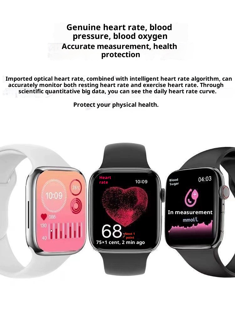 2025 New Smart Watch Accurate Sugar Lipids Blood Pressure Uric Acid Heart Rate Sleep Monitoring Suitable For Elderly_voghion.com
