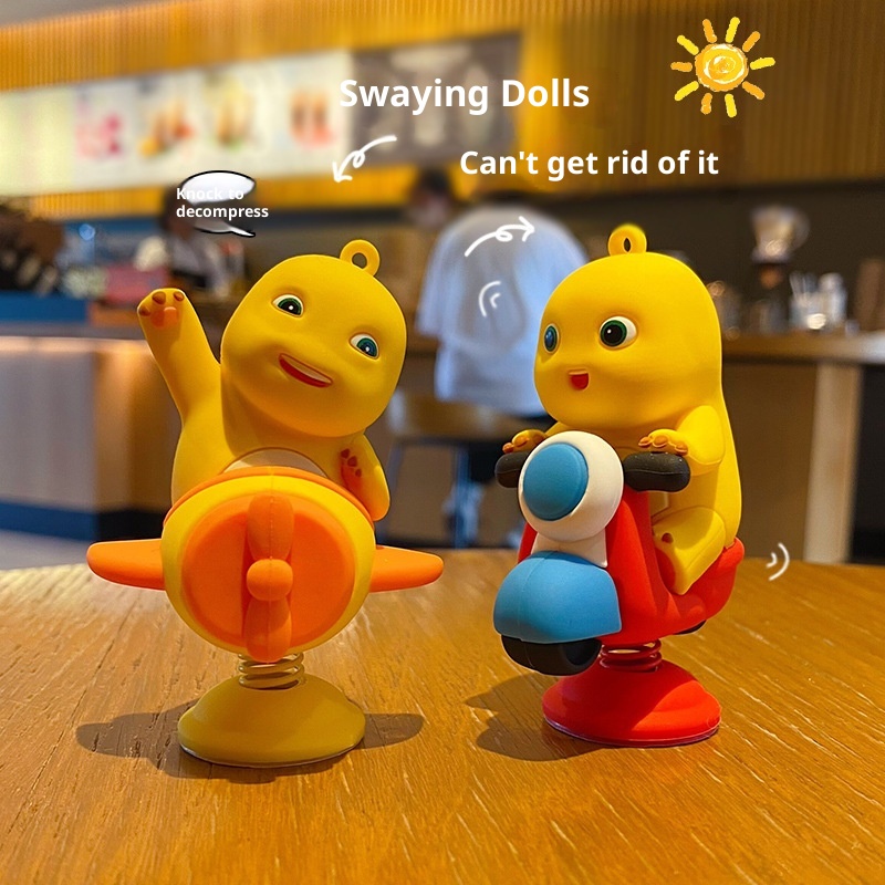 Ornamento per auto elettrica creativo antistress a forma di drago di latte autentico, graziosa decorazione per interni_voghion.com