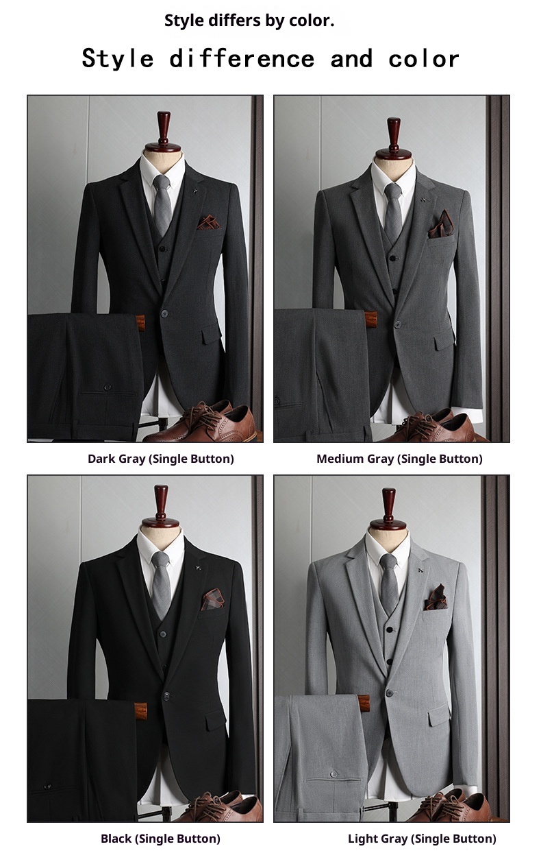 1 Completo taglie forti quattro stagioni casual business formale moda slim fit abito da sposo matrimonio abbigliamento uomo_voghion.com