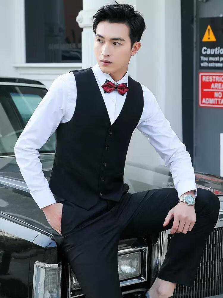 Dreiteiliges Bräutigam-Set „Qianhong“ für Jungen, bestehend aus Weste und Hose, ideal für Trauzeugen und Bräutigame, für die Hochzeit_voghion.com