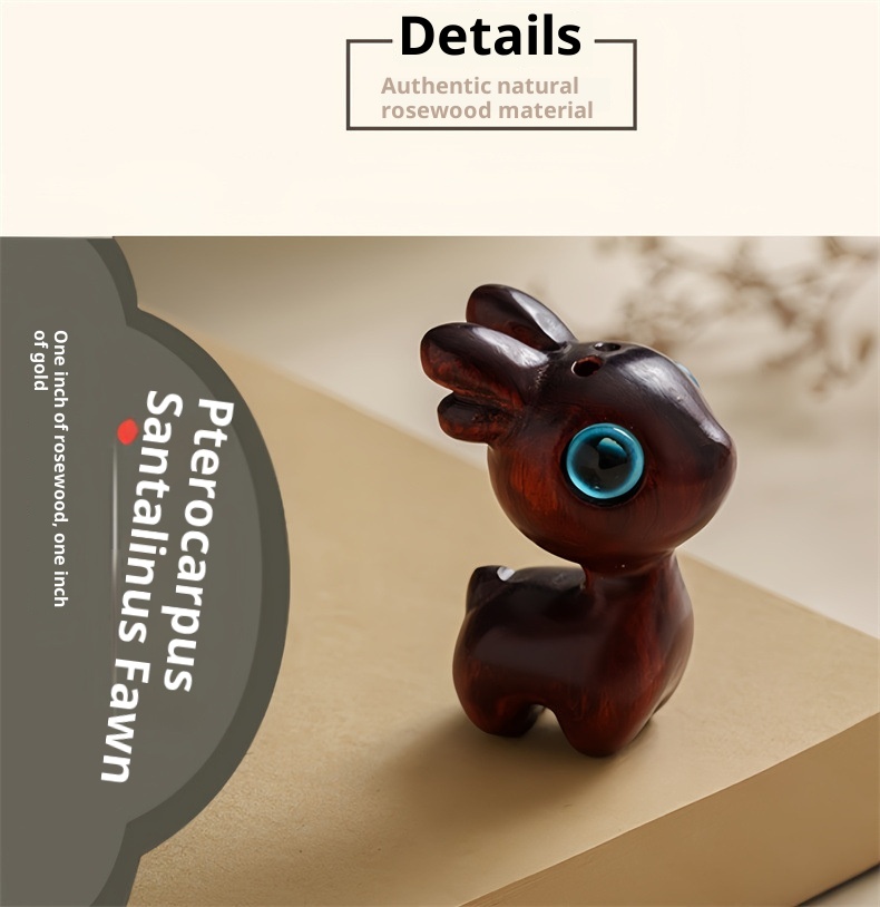 Ornamento "Buon viaggio" in legno di sandalo, cervo, specchietto retrovisore, grazioso ciondolo da appendere all'interno dell'auto, decorazione creativa_voghion.com