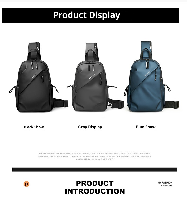 001 Men's Chest New Single Shoulder Large Capacity Crossbody High-end Trendy Waist Water-resistant Cycling Bag Wholesale_voghion.com