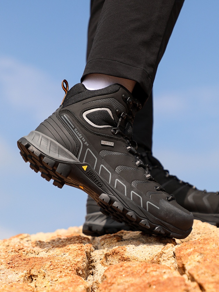 Stivali ShoeGlobe Hantu da uomo, scarpe impermeabili da esterno per autunno e inverno, in vera pelle, resistenti all'usura._voghion.com