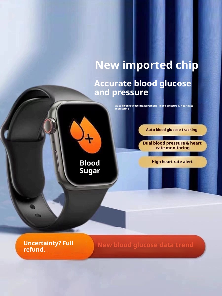2025 New Smart Watch Accurate Sugar Lipids Blood Pressure Uric Acid Heart Rate Sleep Monitoring Suitable For Elderly_voghion.com