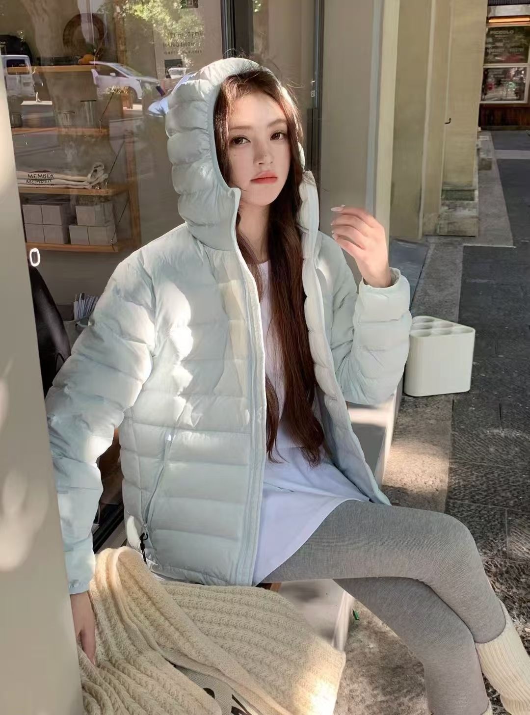 ChicShe Autumn Winter Jacket For Men And Women Couples 90% Duck Down Simple Ribbed Fashion Thin Slim Fit Hooded Warm Coat_voghion.com
