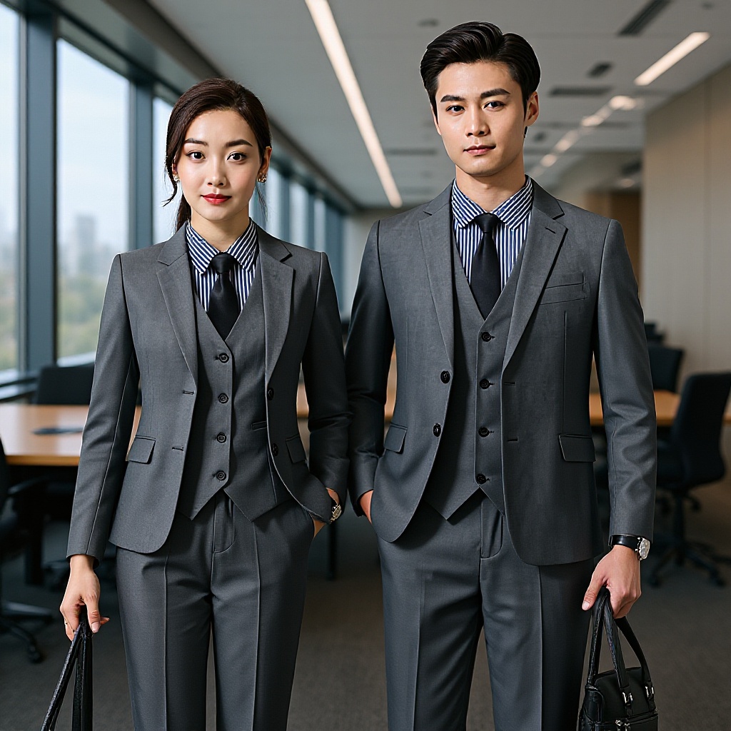 Conjunto de terno unissex profissional de três peças Cross-Border, sem necessidade de passar, para homens, ideal para negócios e ocasiões formais._voghion.com