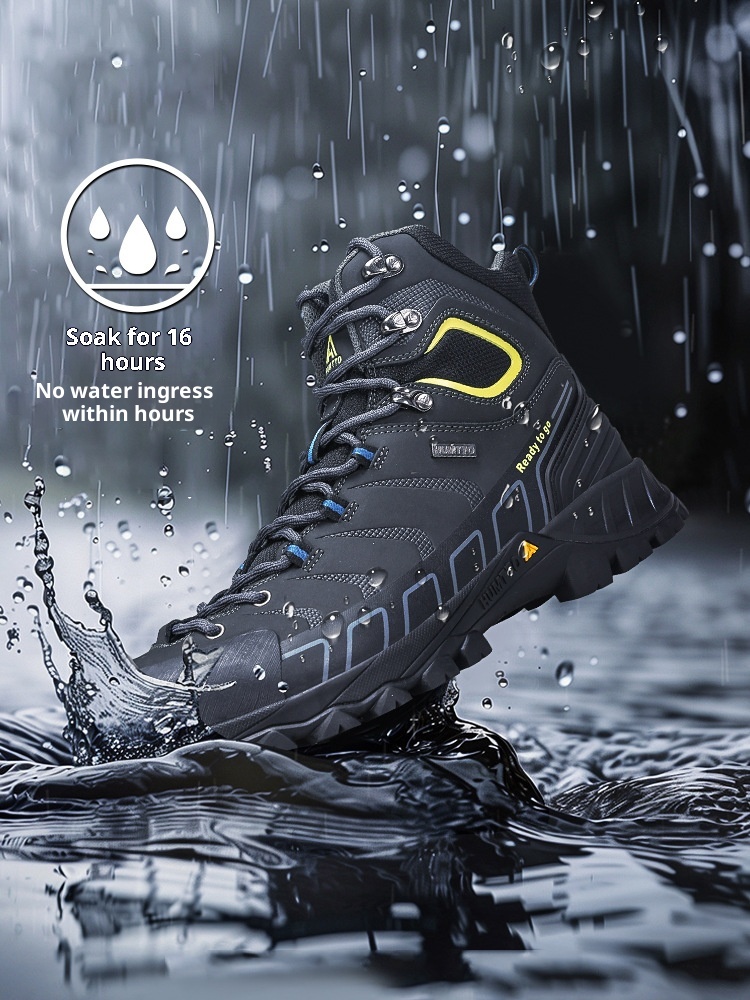 Stivali ShoeGlobe Hantu da uomo, scarpe impermeabili da esterno per autunno e inverno, in vera pelle, resistenti all'usura._voghion.com