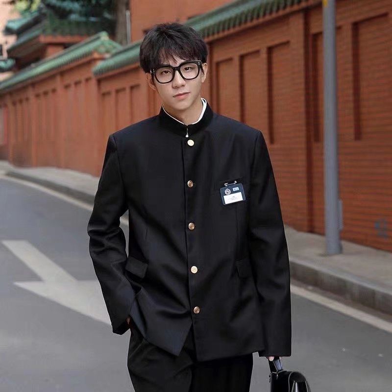 ragazzo Zhongshan Set Uniforme DK della scuola giapponese per ragazzi Abito da gentiluomo alla moda a strati Blazer coordinato in stile street_voghion.com