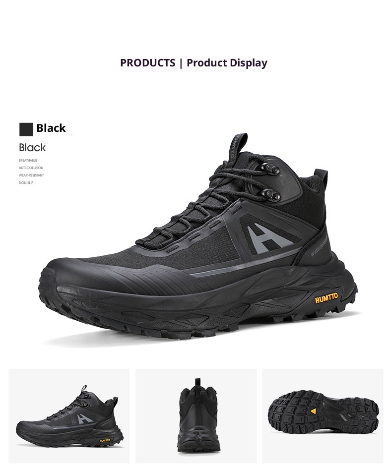 ShoeGlobe Haitu Heavy Rain Waterproof For Men, Autumn And Winter, Lightweight, Breathable, Thick Sole, Non-Slip, Shock Absorbing,_voghion.com