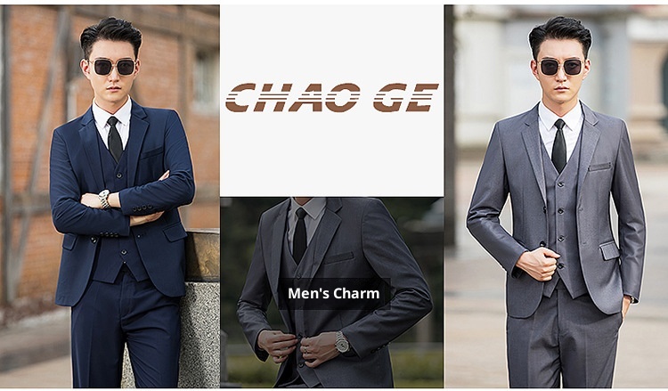 Costume trois pièces pour homme, style coréen décontracté, veste, gilet et pantalon, collection 2025._voghion.com