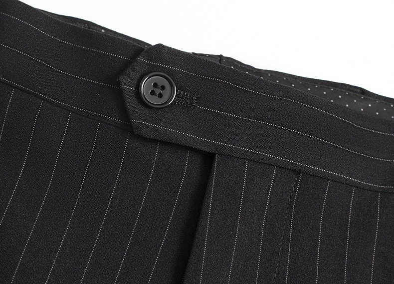 boy Double-Breasted Striped Stretch Set For Men Loose Fit Plus Size Wedding Suit_voghion.com