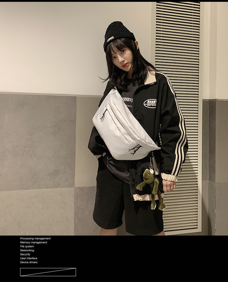 001 Kore Açık Hava Basit Çapraz Askılı Göğüs Büyük Kapasiteli Bel Seyahat Koşu Tek Omuz Çantası Unisex Çift Stili_voghion.com