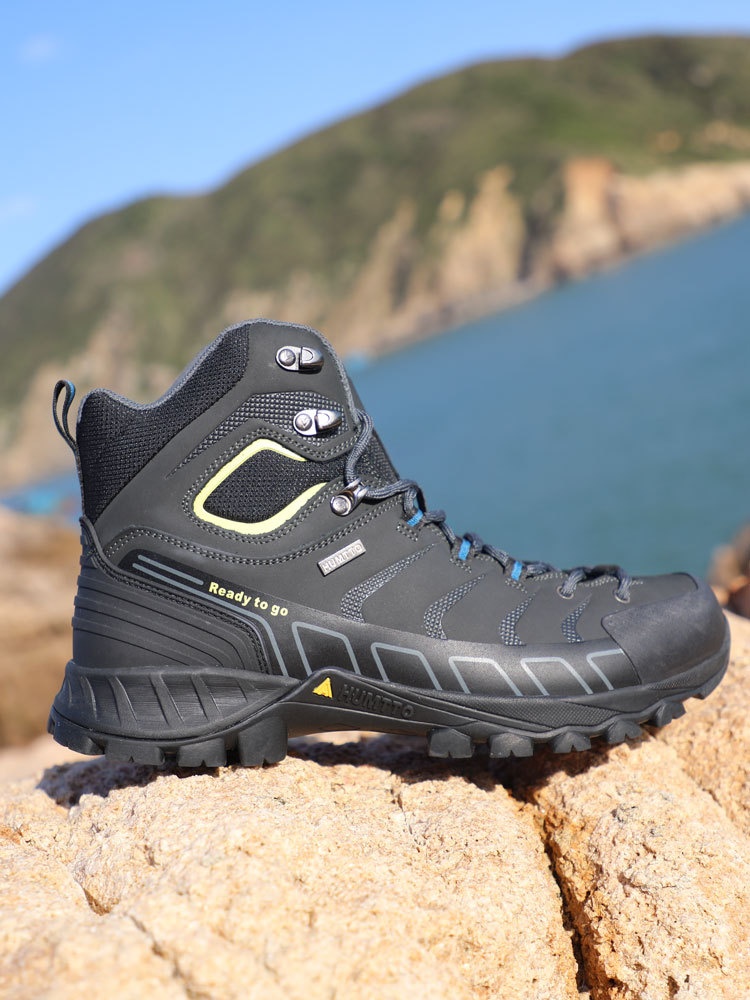 Stivali ShoeGlobe Hantu da uomo, scarpe impermeabili da esterno per autunno e inverno, in vera pelle, resistenti all'usura._voghion.com