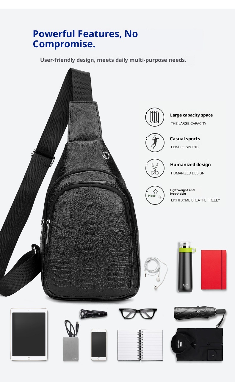 001 Zaino casual da uomo con motivo a coccodrillo, alla moda, di grande capacità, in pelle PU, con tracolla_voghion.com