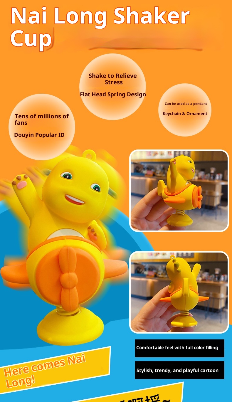 Ornamento per auto elettrica creativo antistress a forma di drago di latte autentico, graziosa decorazione per interni_voghion.com