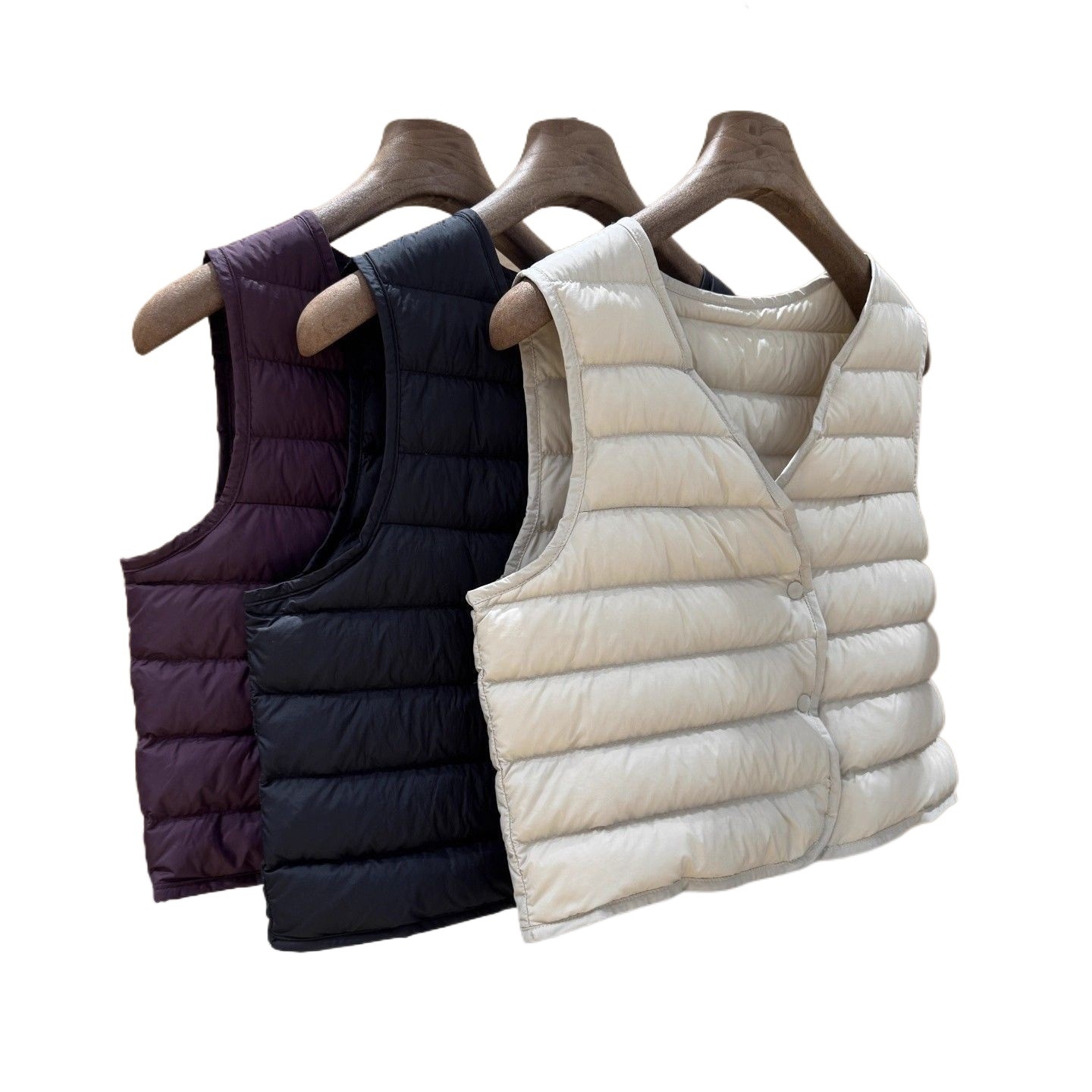 Doudoune courte légère à col en V ChicShe pour femme, collection automne-hiver 2025, sans plumes._voghion.com