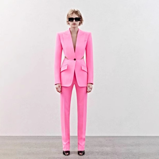 GraceChic GraceChic 2025 Autumn New Fashion High-End Two-Piece Set For Women V-Neck Hollow Out Blazer Wide-Leg Pants Suit Women's Clothing_voghion.com