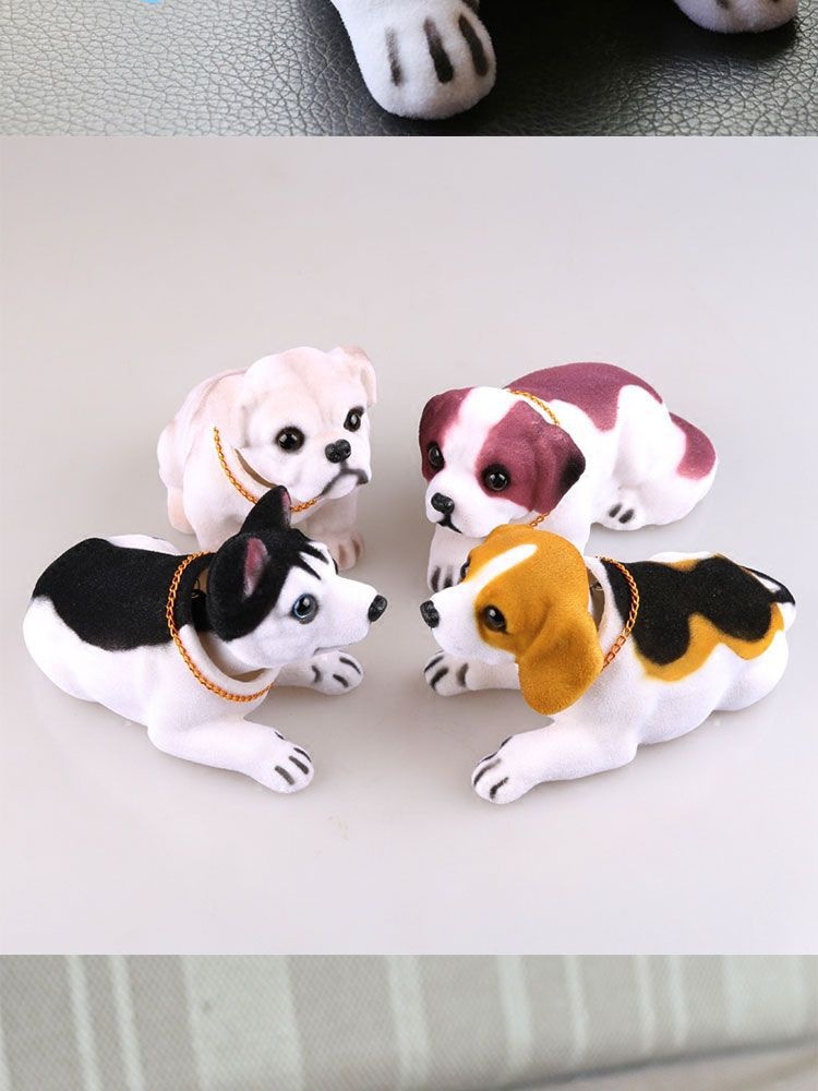 Free Shipping Ornaments Car Shaking Head Dog Small Figurine Wealth-Attracting Cute Creative Internet Celebrity Beautiful_voghion.com