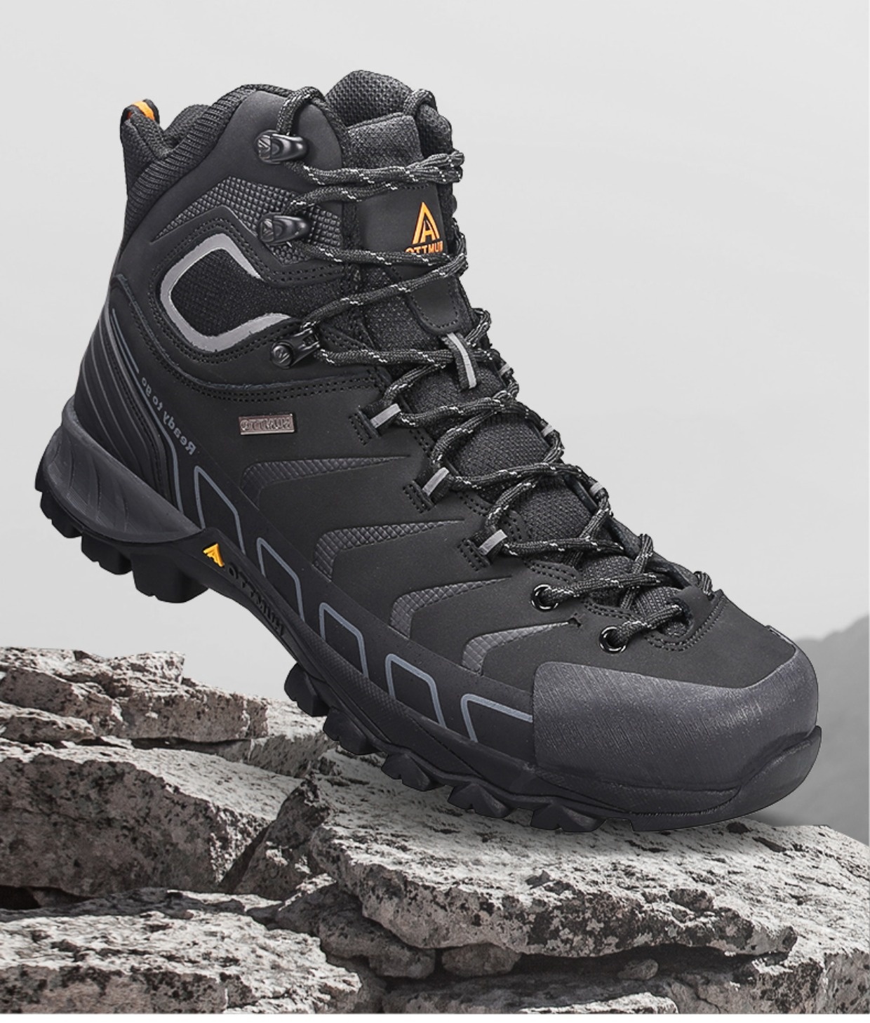 Stivali ShoeGlobe Hantu da uomo, scarpe impermeabili da esterno per autunno e inverno, in vera pelle, resistenti all'usura._voghion.com