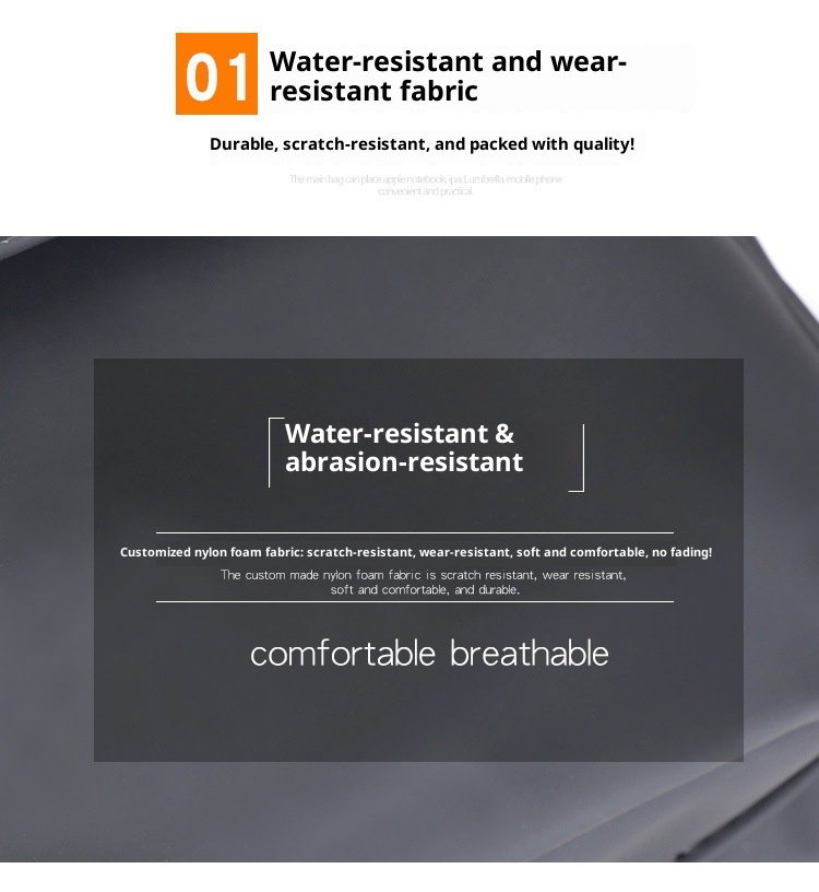 001 Solid Color Oxford Cloth Bag For Men, Single Shoulder Crossbody Business Casual Commuter Chest Bag, USB Backpack_voghion.com