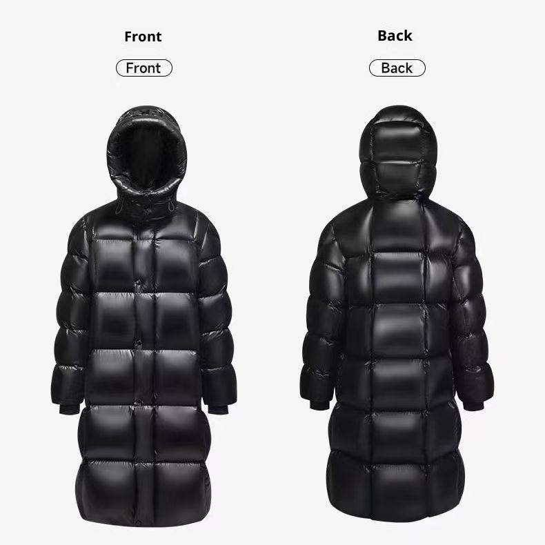 ChicShe Diamond Down Jacket With Graphene Heating Warrior Black Gold Long Cotton Coat Thickened European Goods Export_voghion.com