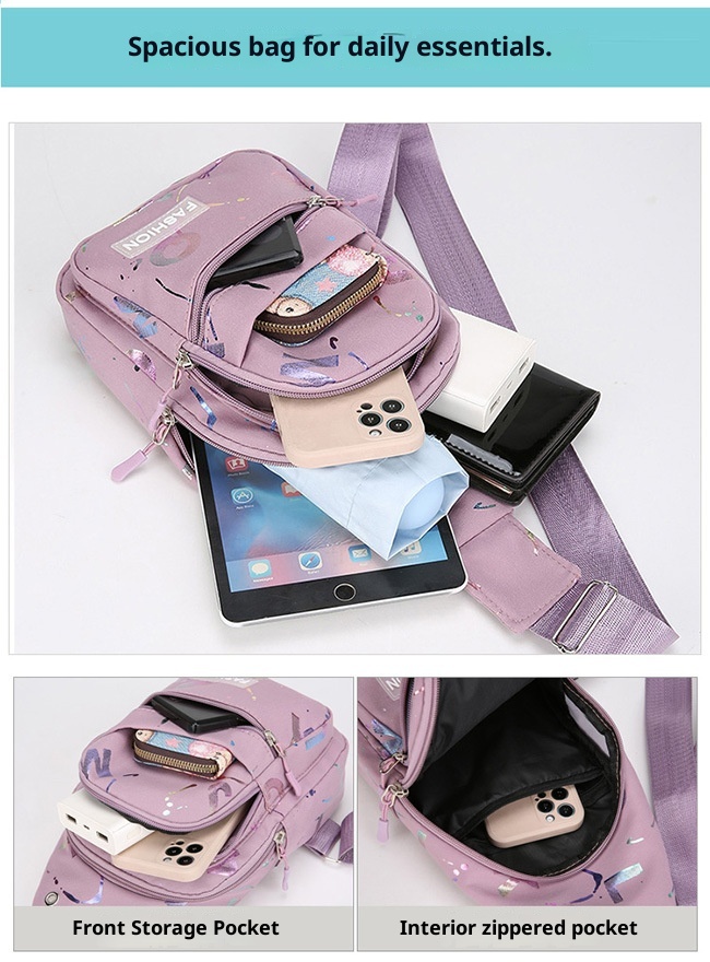 001 Damen-Brusttasche, Umhängetasche, Rucksack, vielseitig, neu, trendig, einseitig, Schultertasche, Großhandel, vorne, klein, schlicht, modisch_voghion.com