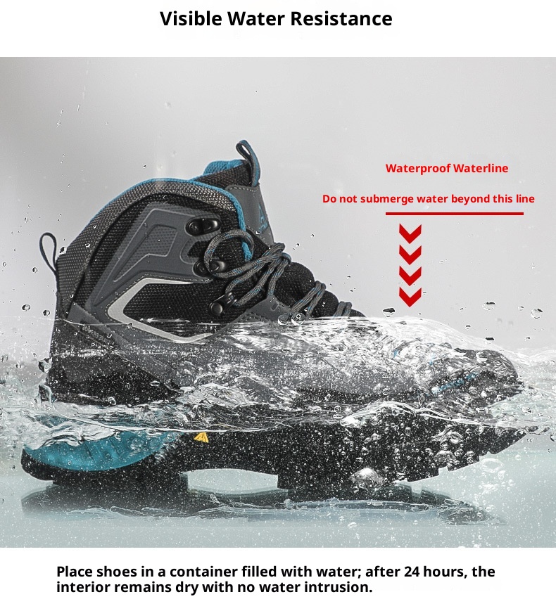 ShoeGlobe Hantu impermeabili da uomo, stivali da pioggia pesanti per autunno e inverno, scarpe sportive alte da esterno, antiscivolo e resistenti all'usura_voghion.com