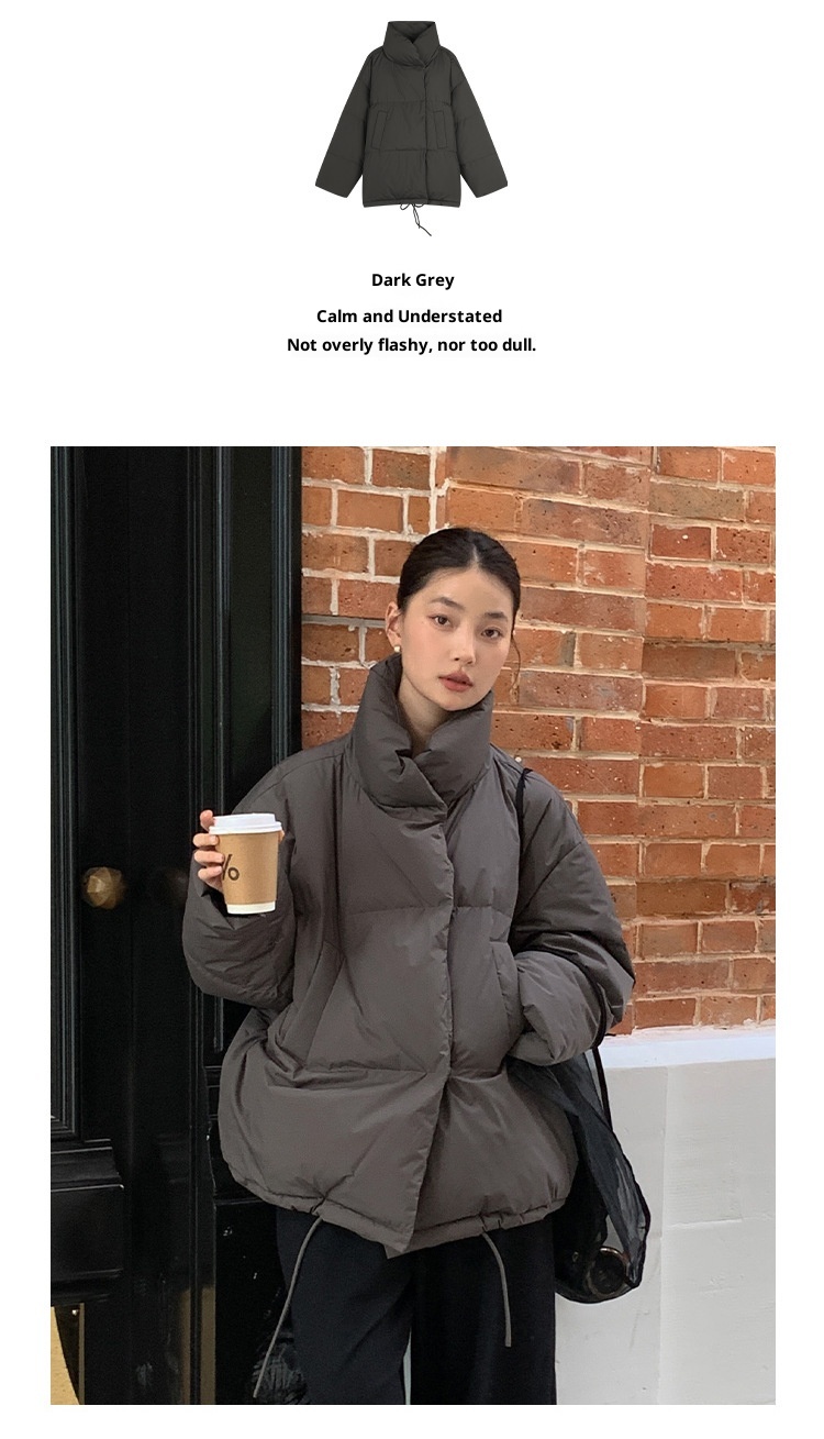 ChicShe Mulan Drawstring Hem Loose Jacket 2025 Thirteen Lines Winter New Warm White Duck Down Coat 51373_voghion.com