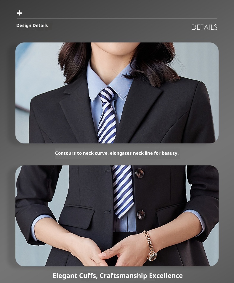 Costume professionnel unisexe pour garçon, vêtements de travail, bleu marine, manches longues._voghion.com