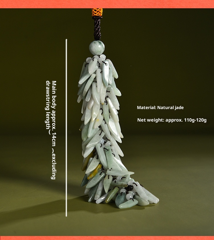 Ornement de rétroviseur en pierre naturelle, décoration intérieure, jade, à suspendre dans la voiture, cadeau artisanal GS013_voghion.com