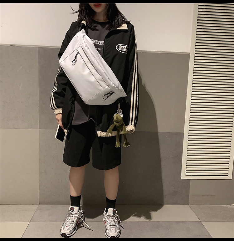 001 Kore Açık Hava Basit Çapraz Askılı Göğüs Büyük Kapasiteli Bel Seyahat Koşu Tek Omuz Çantası Unisex Çift Stili_voghion.com