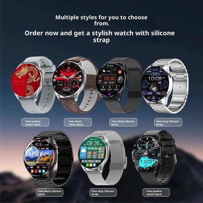 Smart Wach Uomini e donne Blueooh Chiama Tecnologia nera Trasmette Ascolta Rae Misurazione della pressione sanguigna Sport_voghion.com