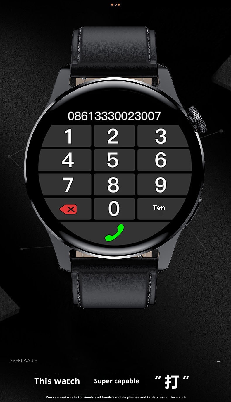 Smart Wach Uomini e donne Blueooh Chiama Tecnologia nera Trasmette Ascolta Rae Misurazione della pressione sanguigna Sport_voghion.com