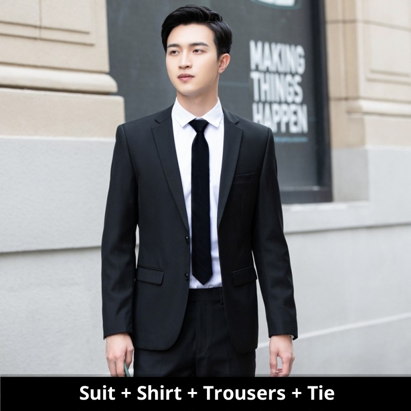 Ensemble garçon d'honneur, costume complet, infroissable, coupe ajustée, costume de mariage neuf pour marié, costume professionnel décontracté et formel pour petite taille._voghion.com