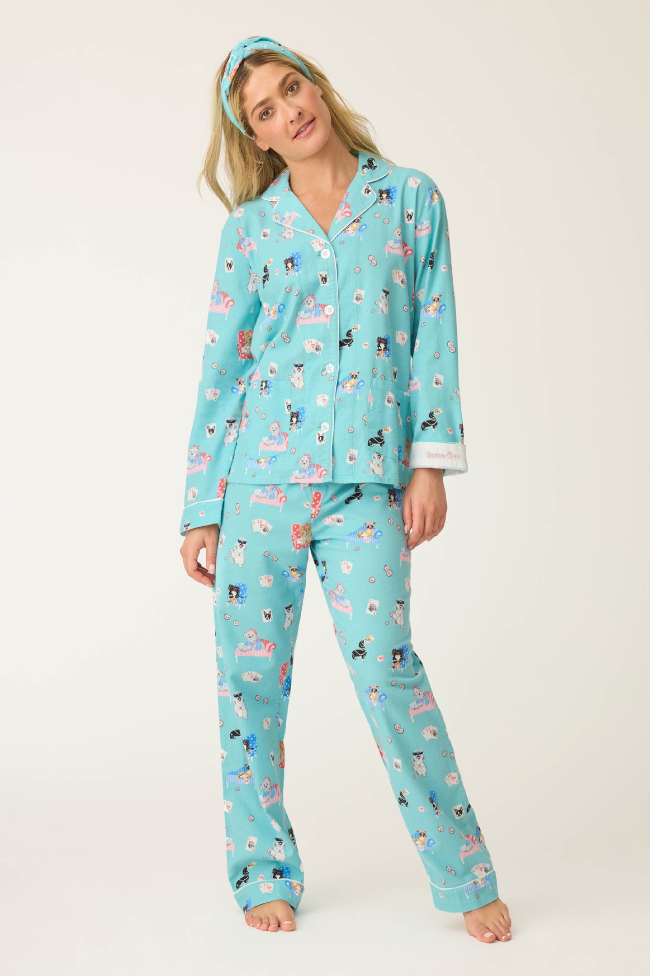 ChicShe P.J.Sawage Pigiama caldo e spesso in cotone spazzolato per donna, autunno inverno, pigiama premaman in morbido cotone_voghion.com