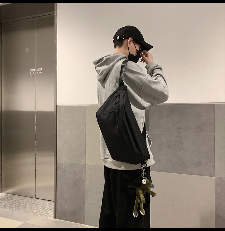 001 Kore Açık Hava Basit Çapraz Askılı Göğüs Büyük Kapasiteli Bel Seyahat Koşu Tek Omuz Çantası Unisex Çift Stili_voghion.com