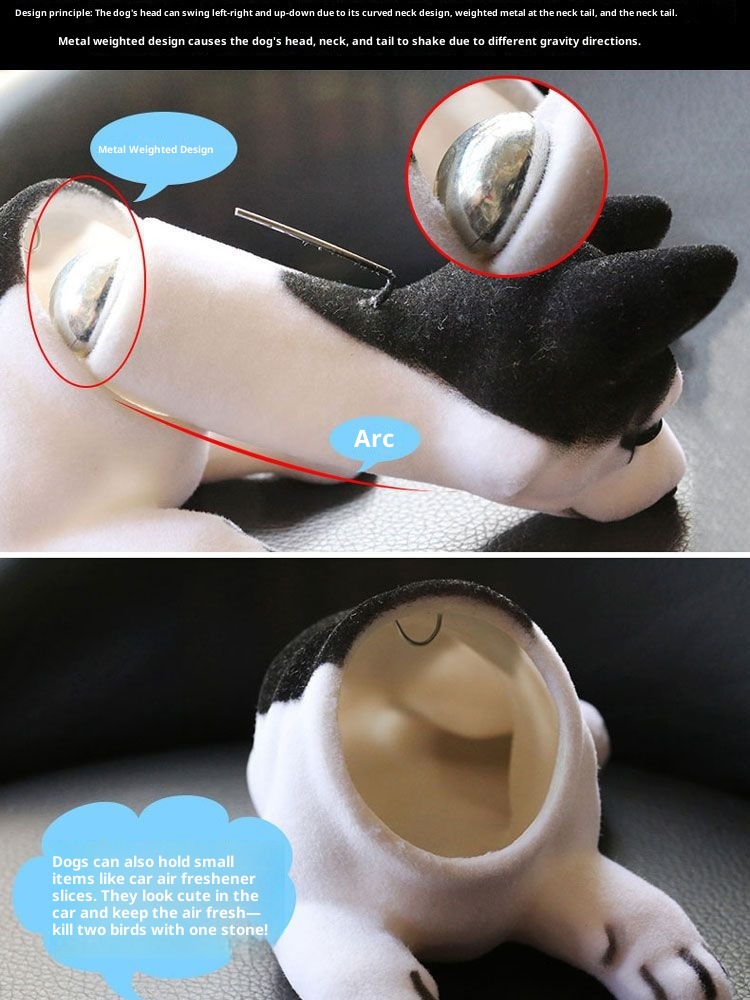 Free Shipping Ornaments Car Shaking Head Dog Small Figurine Wealth-Attracting Cute Creative Internet Celebrity Beautiful_voghion.com