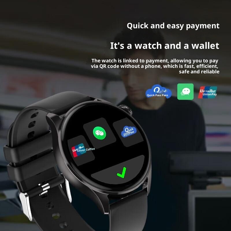 Smart Wach Uomini e donne Blueooh Chiama Tecnologia nera Trasmette Ascolta Rae Misurazione della pressione sanguigna Sport_voghion.com