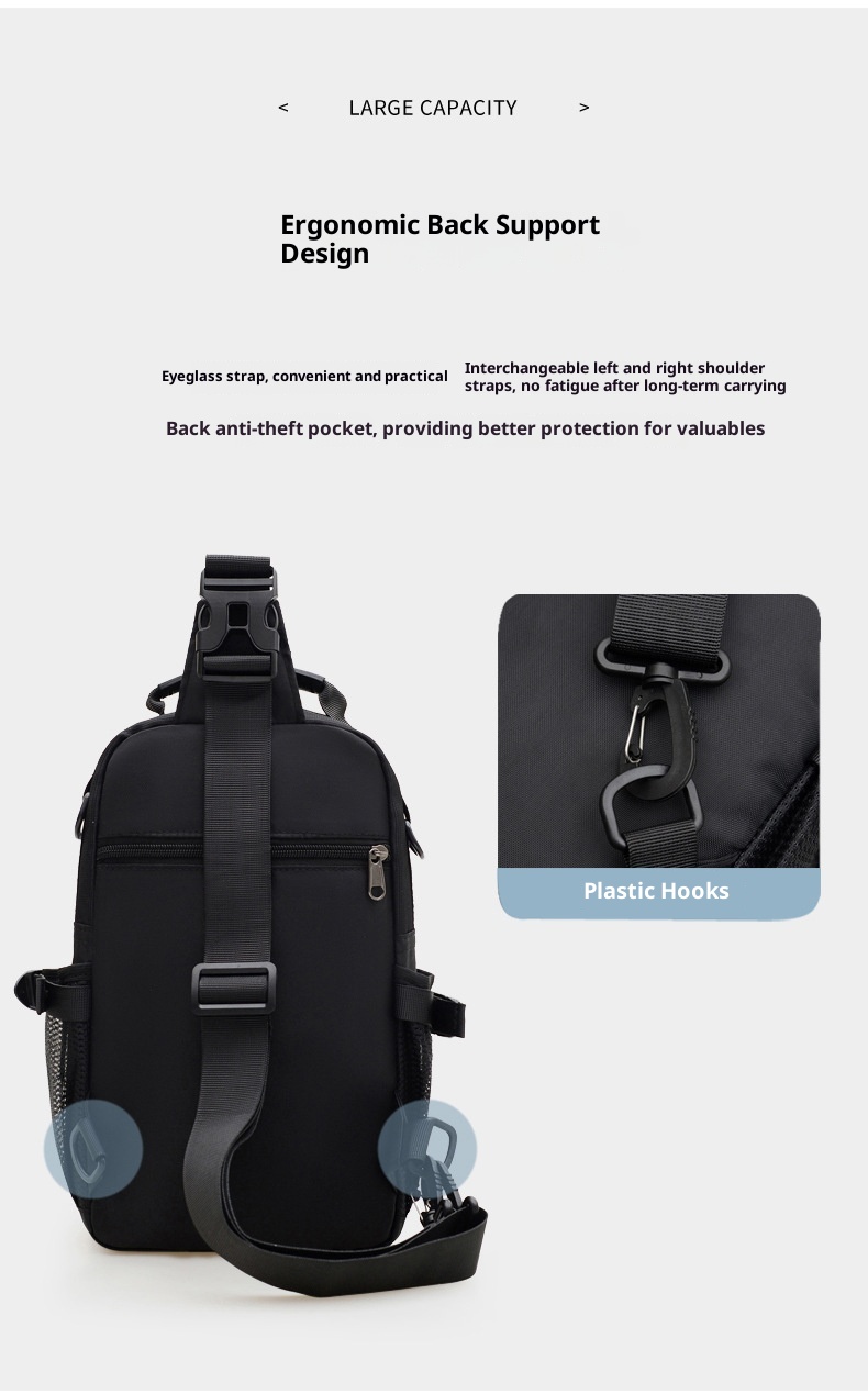 001 New Crossbody Men, Multifunctional Outdoor Chest Bag, Large Capacity, Durable, Personalized Single Shoulder For Work And_voghion.com